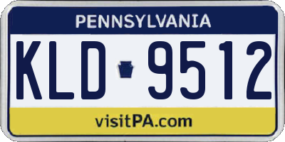 PA license plate KLD9512