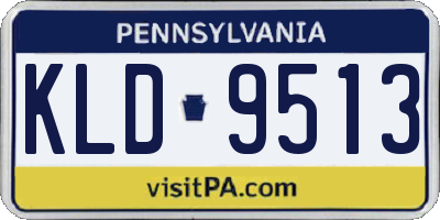 PA license plate KLD9513