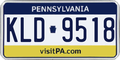 PA license plate KLD9518