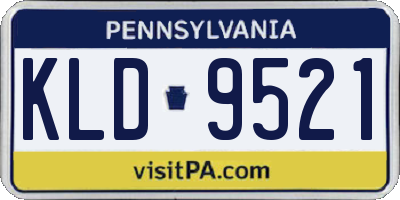 PA license plate KLD9521