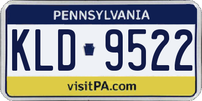 PA license plate KLD9522