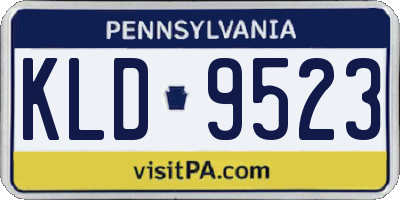 PA license plate KLD9523