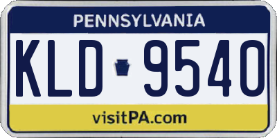 PA license plate KLD9540