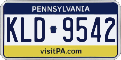 PA license plate KLD9542