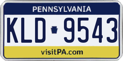 PA license plate KLD9543
