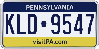 PA license plate KLD9547