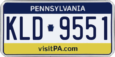 PA license plate KLD9551