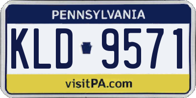 PA license plate KLD9571