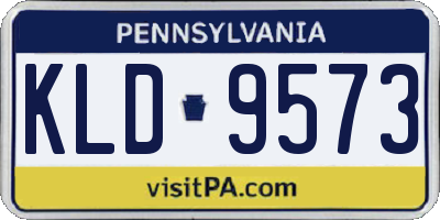 PA license plate KLD9573