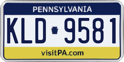 PA license plate KLD9581