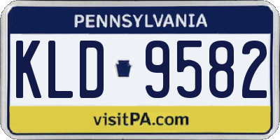 PA license plate KLD9582