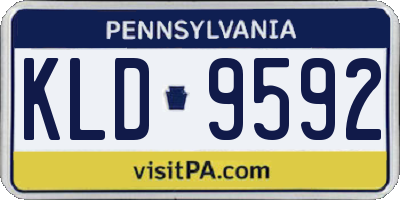 PA license plate KLD9592