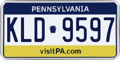 PA license plate KLD9597