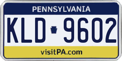 PA license plate KLD9602