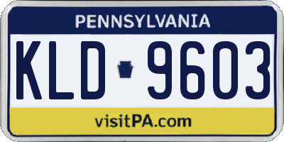 PA license plate KLD9603