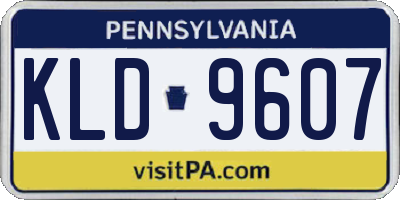 PA license plate KLD9607