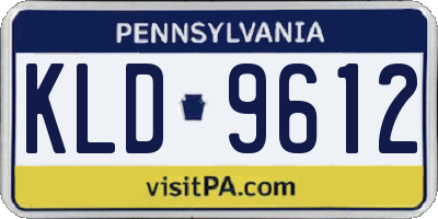 PA license plate KLD9612