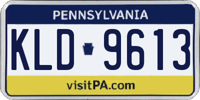 PA license plate KLD9613