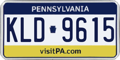 PA license plate KLD9615