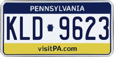 PA license plate KLD9623