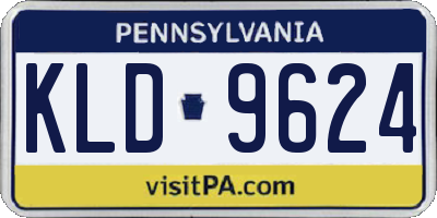 PA license plate KLD9624