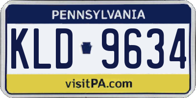 PA license plate KLD9634