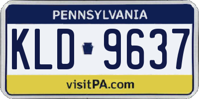 PA license plate KLD9637