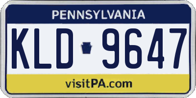 PA license plate KLD9647