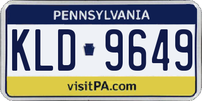 PA license plate KLD9649