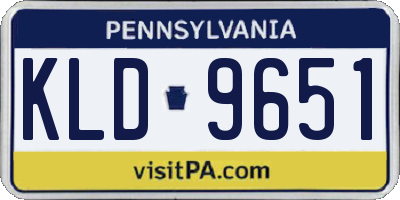 PA license plate KLD9651