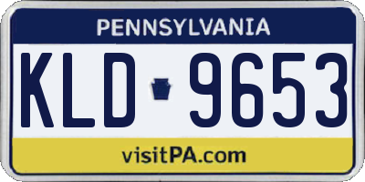 PA license plate KLD9653