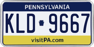 PA license plate KLD9667