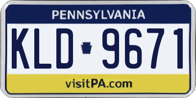 PA license plate KLD9671