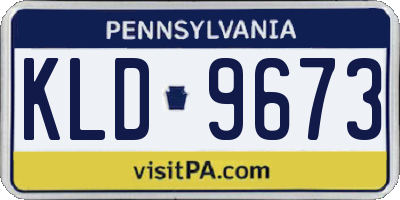 PA license plate KLD9673