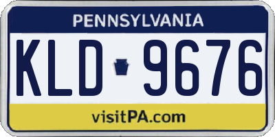 PA license plate KLD9676