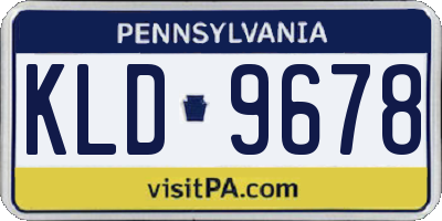 PA license plate KLD9678