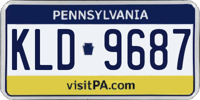 PA license plate KLD9687