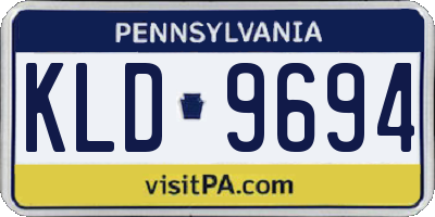 PA license plate KLD9694