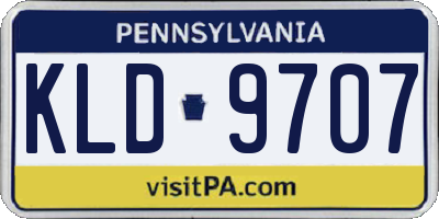 PA license plate KLD9707