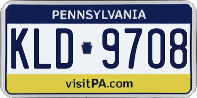 PA license plate KLD9708