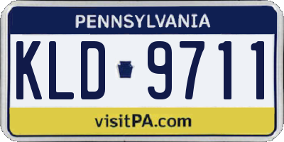 PA license plate KLD9711