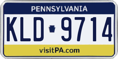 PA license plate KLD9714