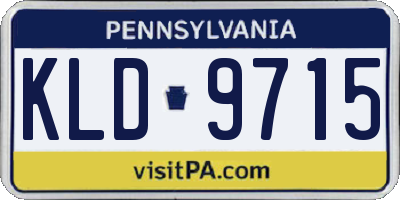 PA license plate KLD9715