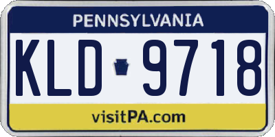 PA license plate KLD9718
