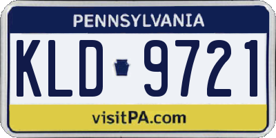 PA license plate KLD9721