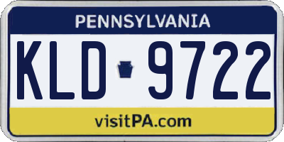 PA license plate KLD9722