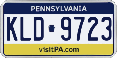 PA license plate KLD9723