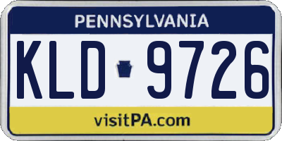 PA license plate KLD9726
