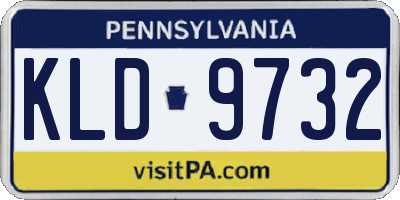PA license plate KLD9732