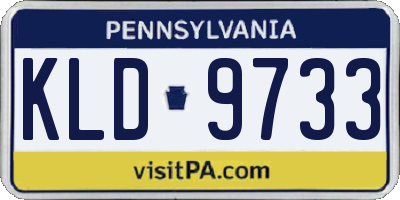 PA license plate KLD9733